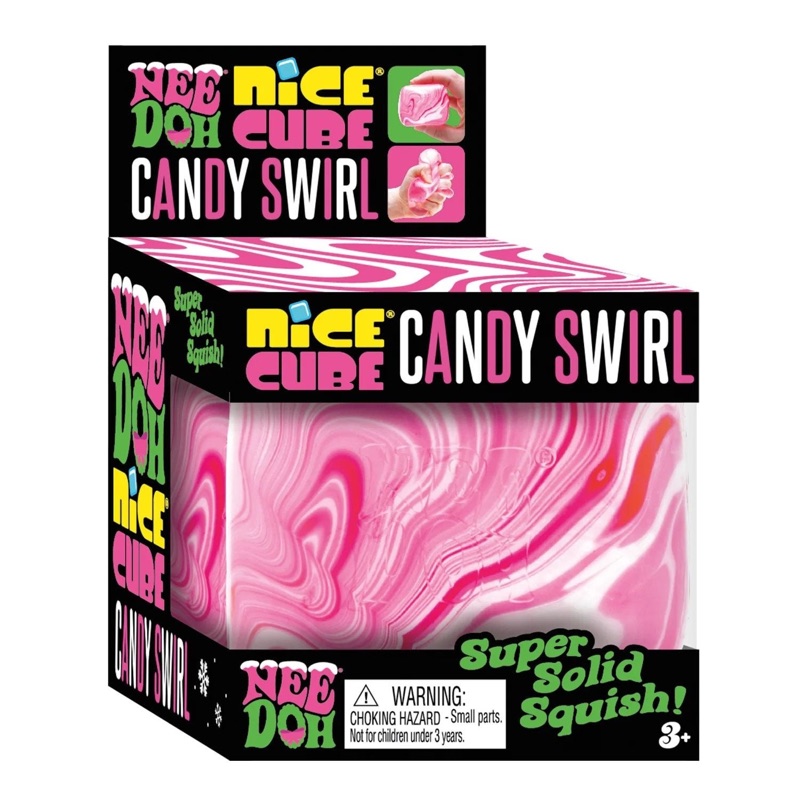 NeeDoh Nice Cube Candy Swirl sensory cube