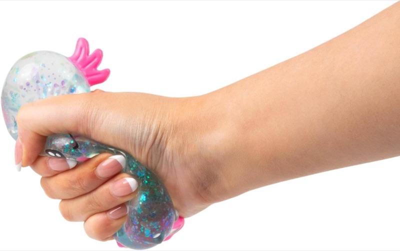 Scrunchems Sugar Axolotl glitter squishy